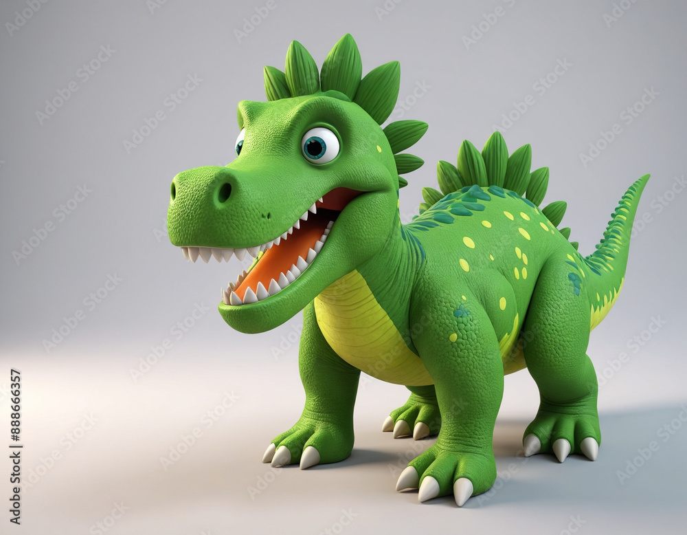 Green dinosaur cartoon graphics toy, render 3d - generated by ai Green dinosaur cartoon graphics toy, render 3d - generated by ai