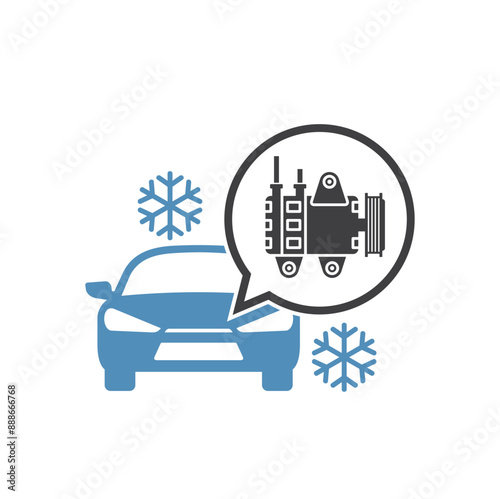 air conditioner car compressor, vector art.