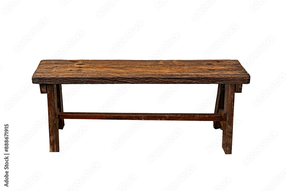 old dark brown wooden bench isolate on white background including clipping path old dark brown wooden bench isolate on white background including clipping path