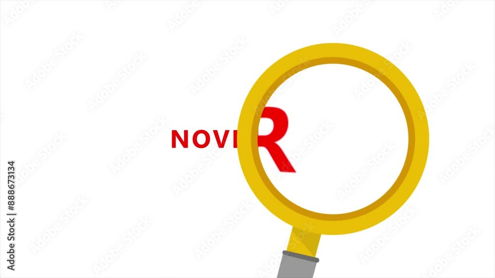 November Text Magnifying Glass on white background, Month of November Text Magnifying Glass Search November Text Magnifying Glass on white background, Month of November Text Magnifying Glass Search