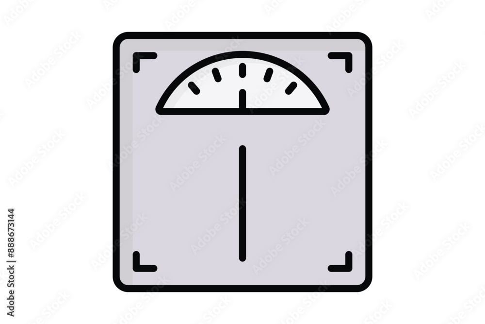 Weight scale icon. icon related to monitor weight changes. colored outline icon style. nutrition elements vector illustration Weight scale icon. icon related to monitor weight changes. colored outline icon style. nutrition elements vector illustration