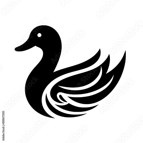 duck silhouette vector illustration isolated