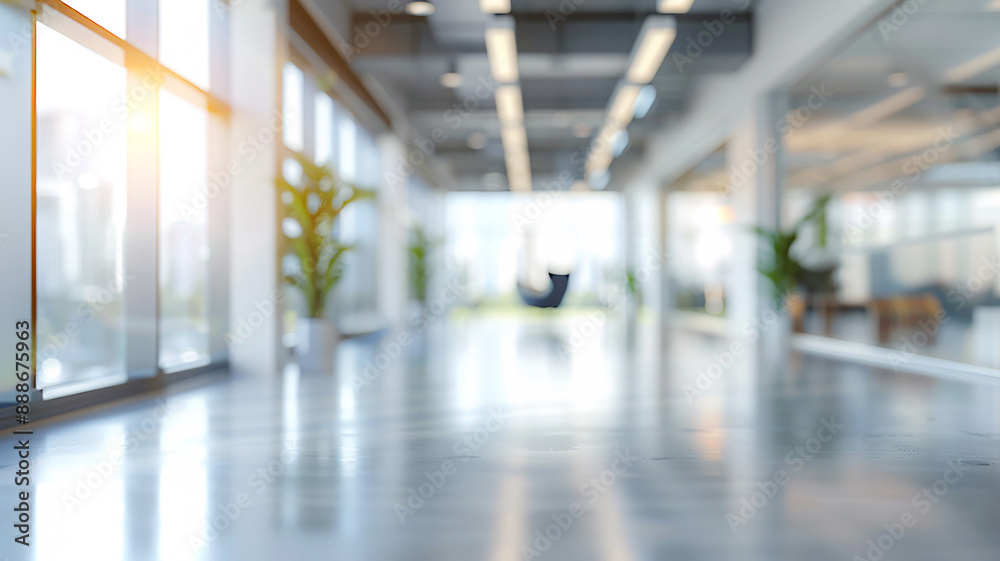 Empty office space blurred, modern interior design Empty office space blurred, modern interior design