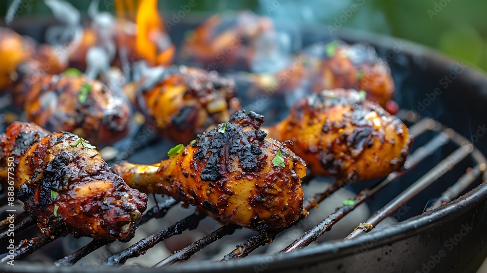 A dish of spicy grilled caribbean jerk chicken