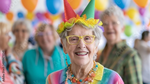 Fun-Filled Halloween Celebration for Seniors in Vibrant Costumes Surrounded by Festive Decorations