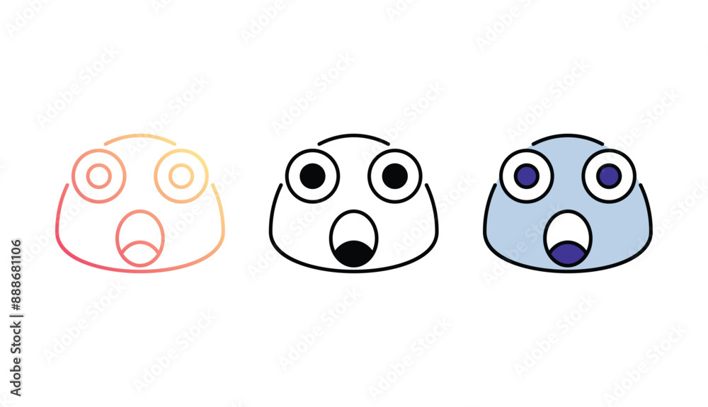 Astonished icon design with white background stock illustration Astonished icon design with white background stock illustration