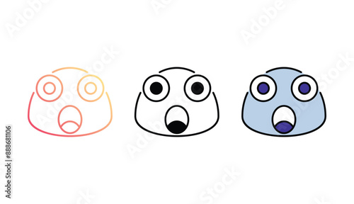 Astonished icon design with white background stock illustration
