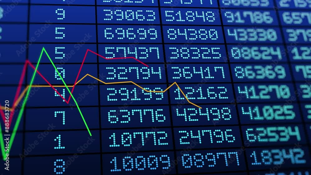 stock market graph animation with blue background animation 