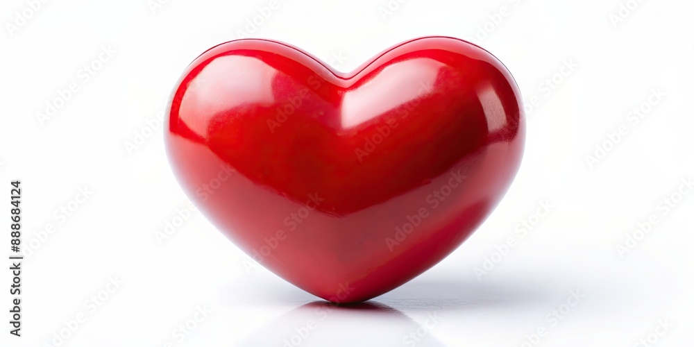 Red heart symbolizing love and affection isolated on white background, heart, love, romance, passion, emotion, affection Red heart symbolizing love and affection isolated on white background, heart, love, romance, passion, emotion, affection