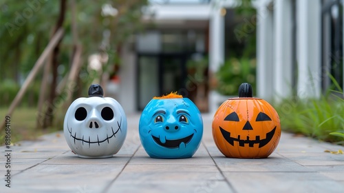 Masks and frightening celebrations in a spooky setting, Masks, Celebration, Frightening