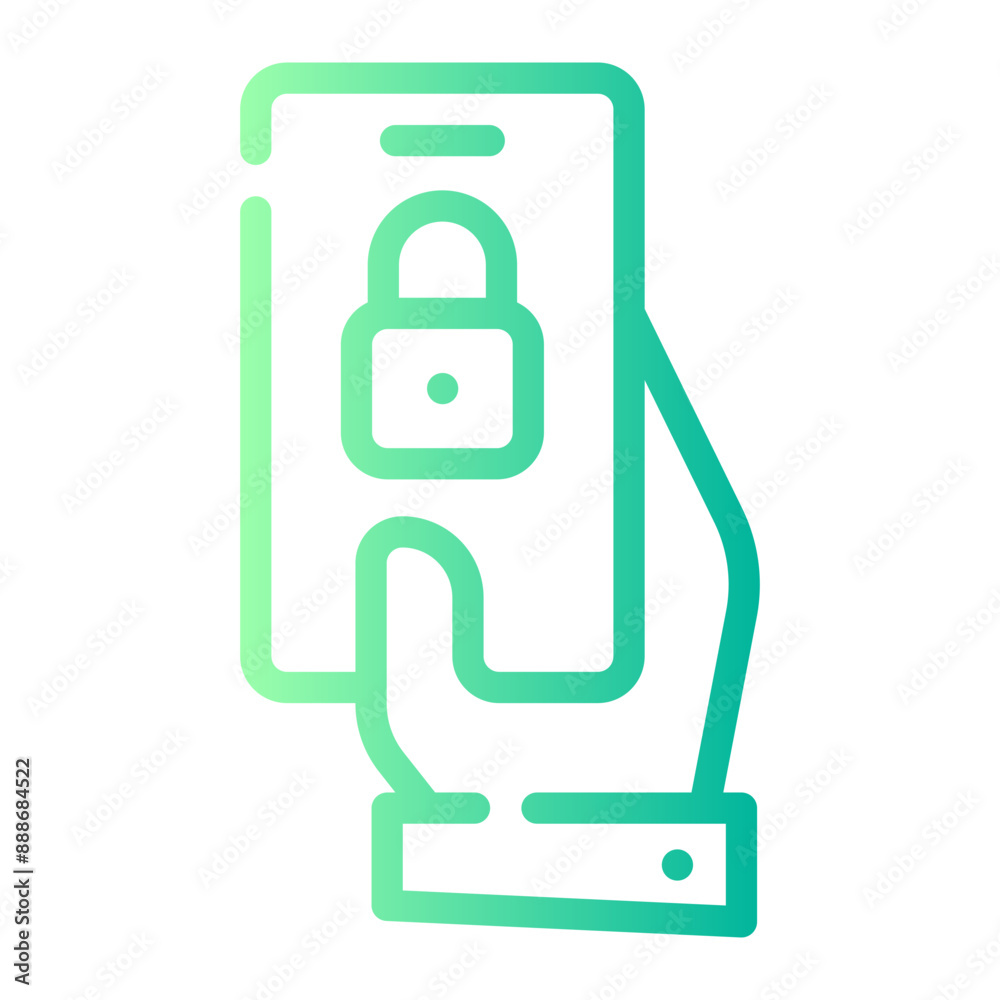 Fototapeta premium mobile phone gradient icon