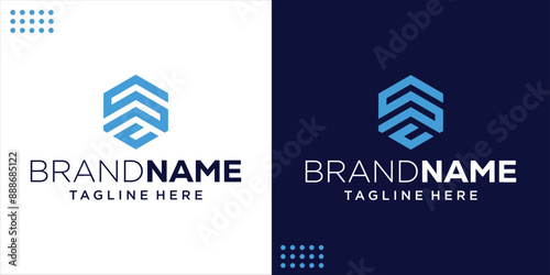 Creative SE Logo in Hexagon Shape, Design Inspiration, Illustration, Vector