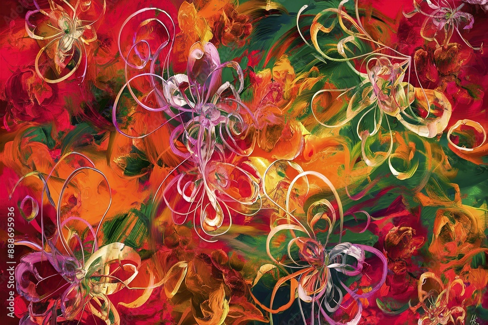 Abstract background with floral swirls Abstract background with floral swirls