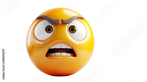 Angry emoji face, portraying frustration and anger with intense expression and World Emoji Day