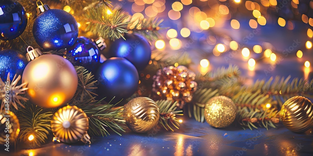 Abstract dark blue and gold Christmas background with festive bokeh lights and gold foil texture, Christmas, golden light Abstract dark blue and gold Christmas background with festive bokeh lights and gold foil texture, Christmas, golden light