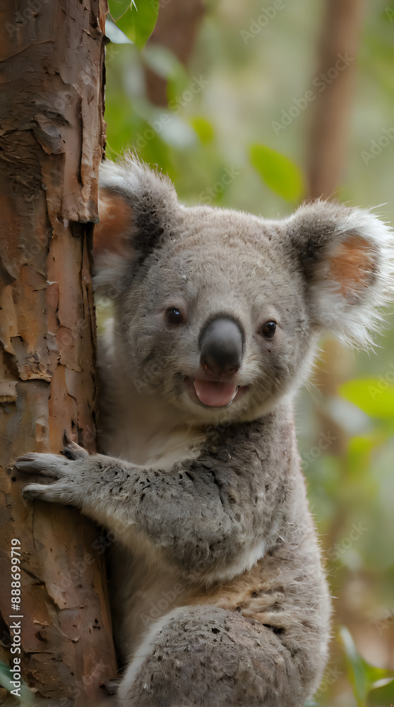 Obraz premium a koala that is sitting on a tree