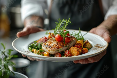 Wallpaper Mural Modern food stylist decorating meal for presentation in restaurant Torontodigital.ca