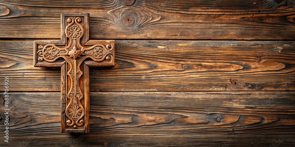 Wooden cross with intricate carvings and weathered finish, old, cross, wood, religious, antique, vintage, rustic, sacred Wooden cross with intricate carvings and weathered finish, old, cross, wood, religious, antique, vintage, rustic, sacred