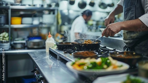 quaint kitchen filled with the hustle and bustle of preparation, as a home chef meticulously crafts a Bobotie dish from scratch