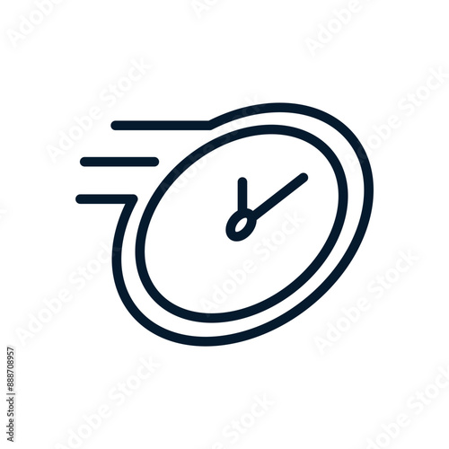 Concept fast response, service. Vector linear icon isolated on white background.