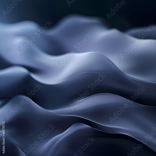 Blue silk satin fabric with a flowing wave pattern, perfect for a luxurious backdrop or wallpaper designBlue silk satin fabric with a flowing wave pattern, perfect for a luxurious backdrop or wallpape photo