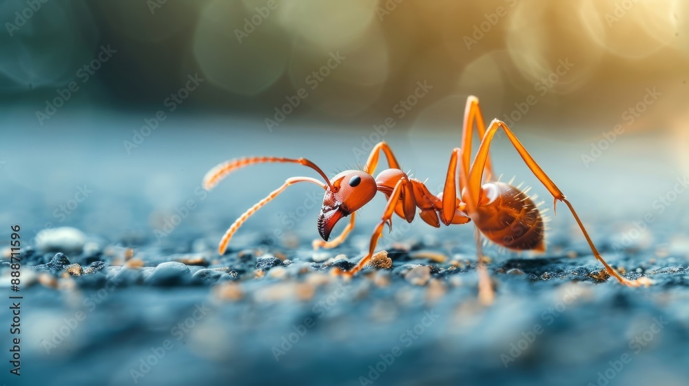 Red Fire Ant on the Move: A Detailed Examination of Ant Dynamics, Close-up Documentation for Scientific Analysis, Useful for Entomologists Red Fire Ant on the Move: A Detailed Examination of Ant Dynamics, Close-up Documentation for Scientific Analysis, Useful for Entomologists