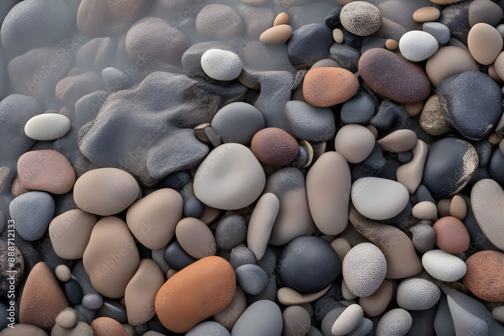 Dry round and soft river rocks Dry round and soft river rocks