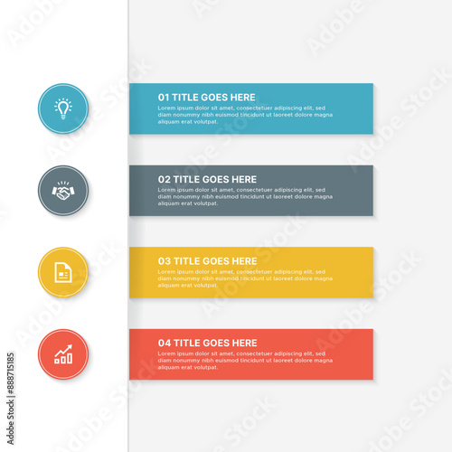 Simple List Business Infographic Design Template with 4 Data Points
