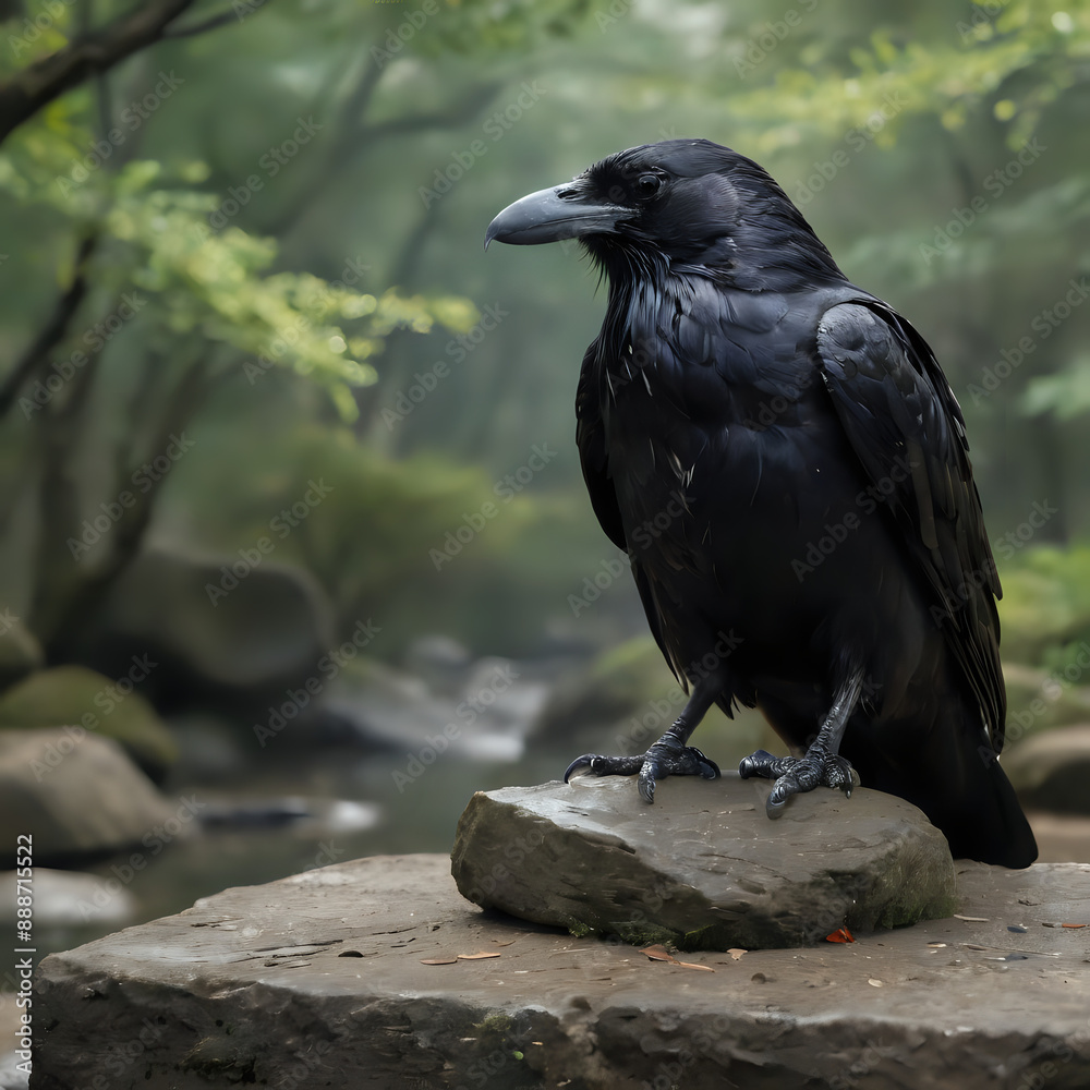 Naklejka premium crow on the ground