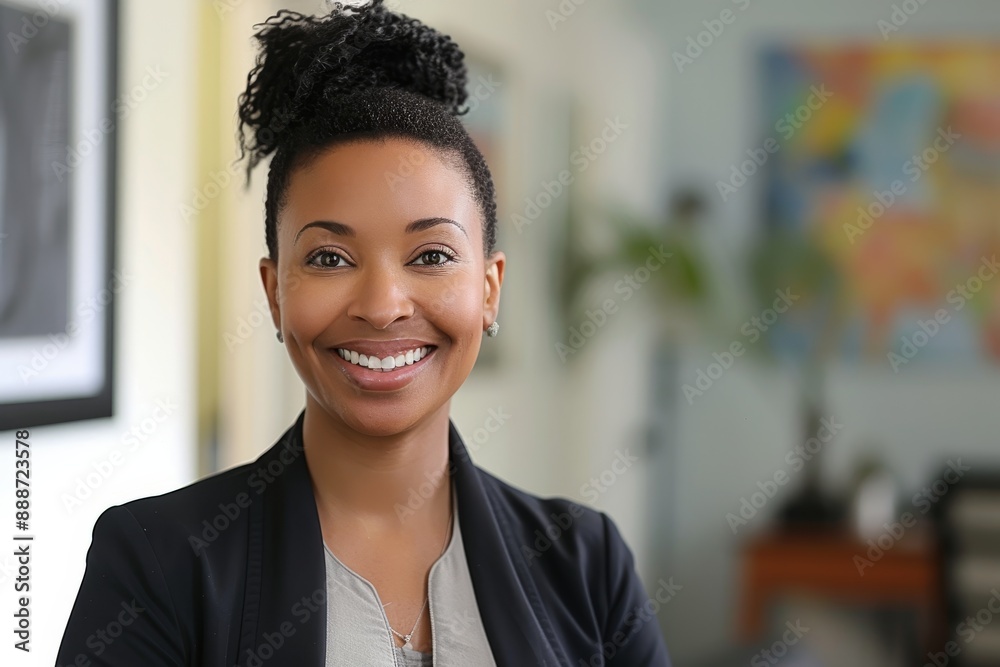 Happy clients smiling on business card Happy clients smiling on business card