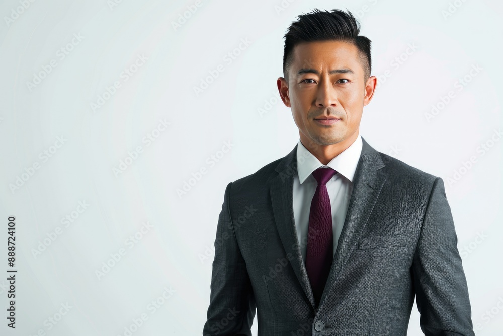Portrait of a Confident Asian Businessman in a Suit and Tie Portrait of a Confident Asian Businessman in a Suit and Tie