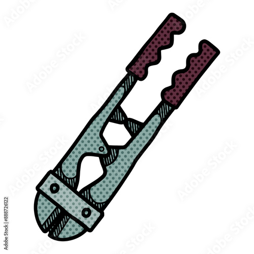 Wire cutter icon halftone color vector illustration