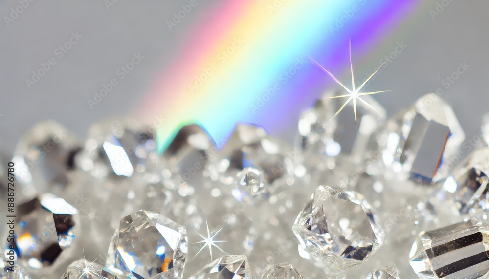 Crystal Background with Rainbow and Lens Flare. Crystal Background with Rainbow and Lens Flare.