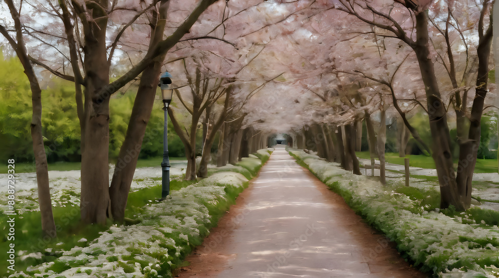 a path that has a lot of flowers on it a path that has a lot of flowers on it