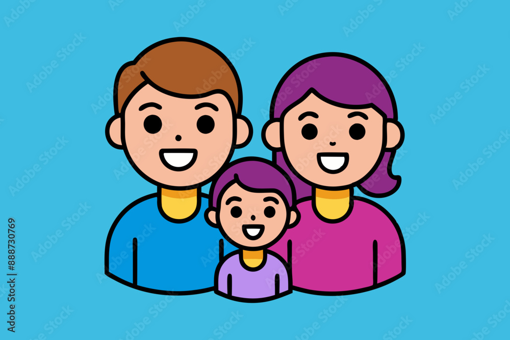 Happy family icon design, vector art illustration Happy family icon design, vector art illustration