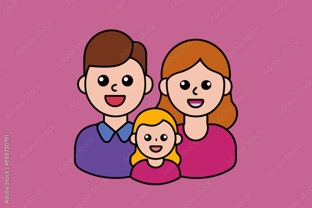 Happy family icon design, vector art illustration Happy family icon design, vector art illustration