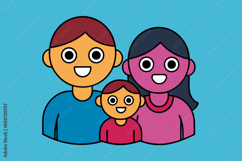 Happy family icon design, vector art illustration Happy family icon design, vector art illustration