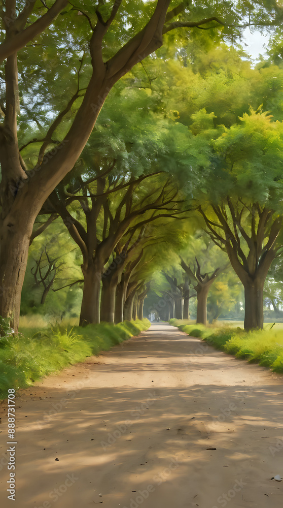 a dirt road that has trees lining the sides of it a dirt road that has trees lining the sides of it