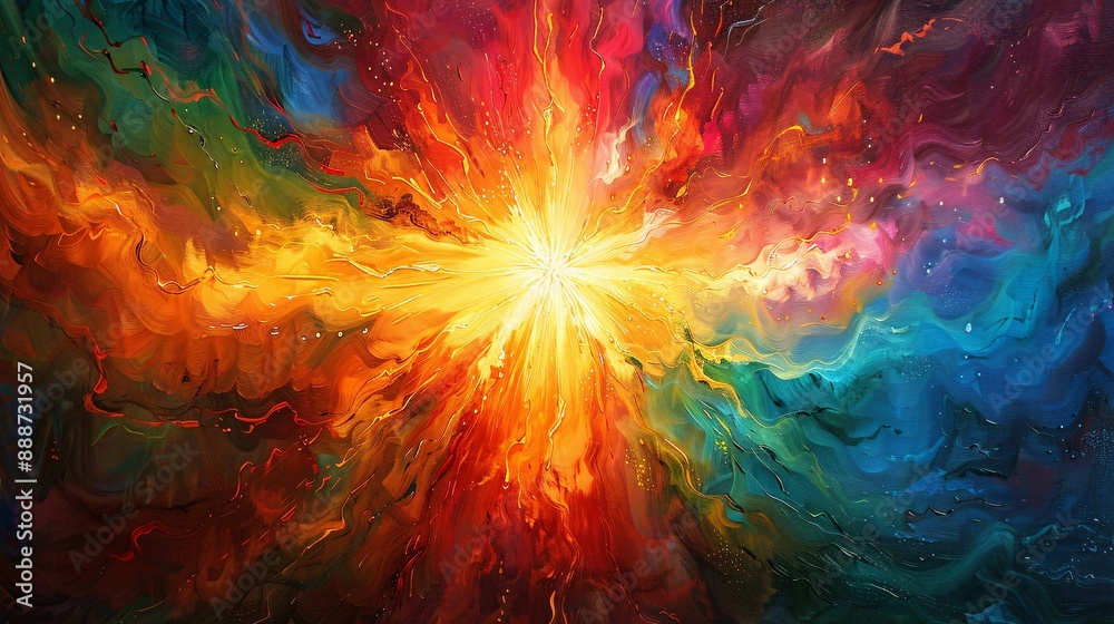 Abstract Painting of a Cosmic Explosion Abstract Painting of a Cosmic Explosion