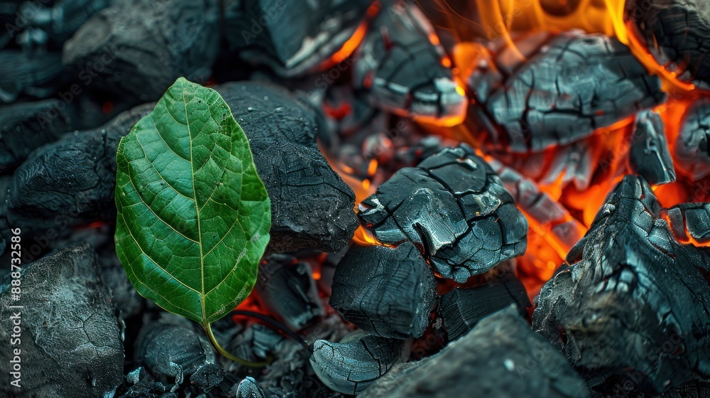 Green Leaf Amidst Burning Embers Green Leaf Amidst Burning Embers