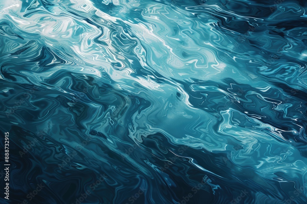 Abstract painting with fluid blue and green colors creating a sense of movement and depth Abstract painting with fluid blue and green colors creating a sense of movement and depth