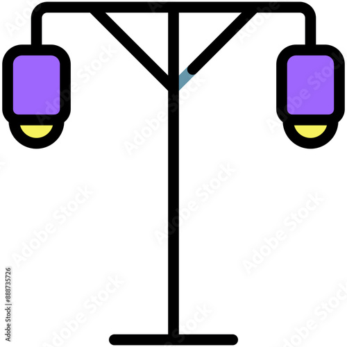 light poles filled line icon
