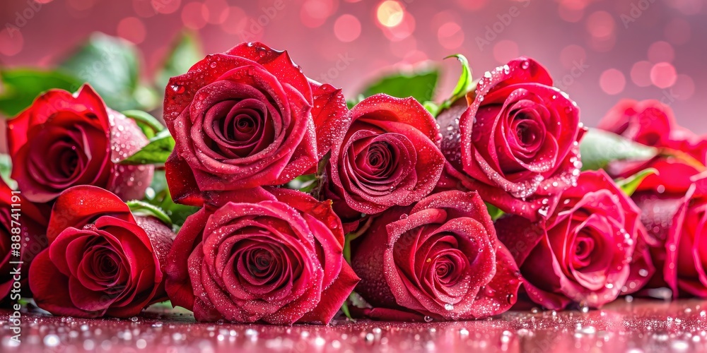 Dew-Kissed Red Roses Bouquet - A Romantic Valentine's Day Floral Arrangement, red roses, valentines day, bouquet, romance, love Dew-Kissed Red Roses Bouquet - A Romantic Valentine's Day Floral Arrangement, red roses, valentines day, bouquet, romance, love