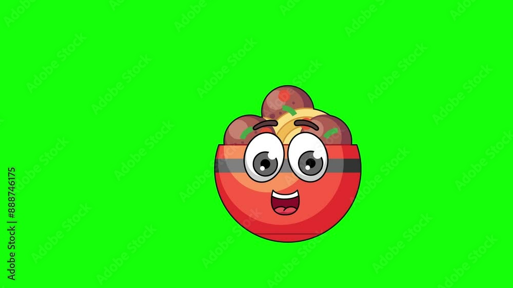meatball bowl cartoon animation holds a banner, emoji emoticon meatball bowl cartoon animation holds a banner, emoji emoticon