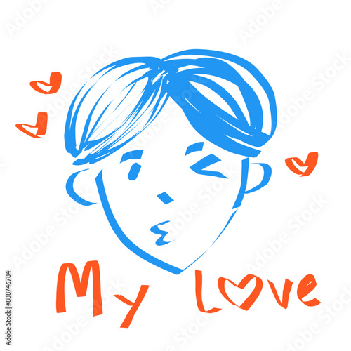 cute boyfriend my love doodle art illustration 