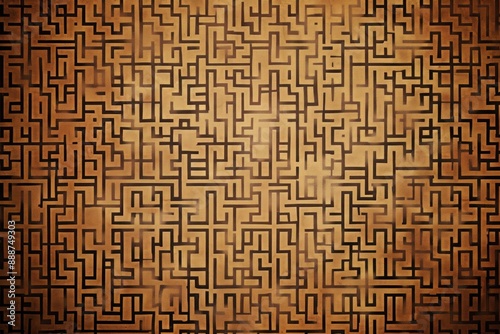 Complex key pattern on a solid brown background