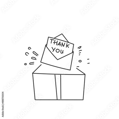 hand drawn doodle thank you email letter illustration