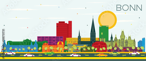 Bonn Germany City Skyline with Color Buildings and Blue Sky. Business Travel and Concept with Historic Architecture. Bonn Cityscape with Landmarks.