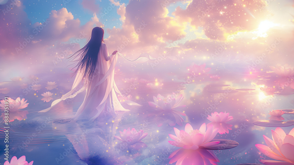 Ethereal Goddess in a Dreamlike Realm. Ethereal Goddess in a Dreamlike Realm.