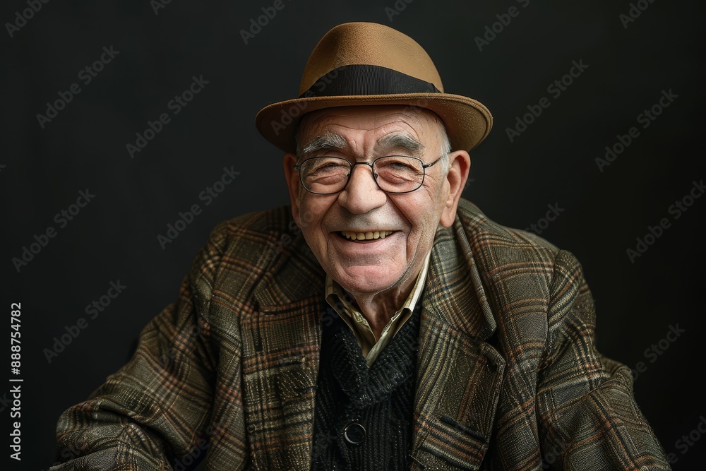 Portrait of a well dressed elderly man isolated and happy Portrait of a well dressed elderly man isolated and happy